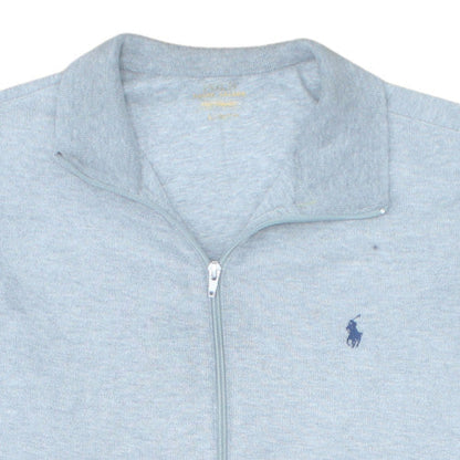 Ralph Lauren Men’s Grey Full Zip Cotton Jumper L Classic Knit