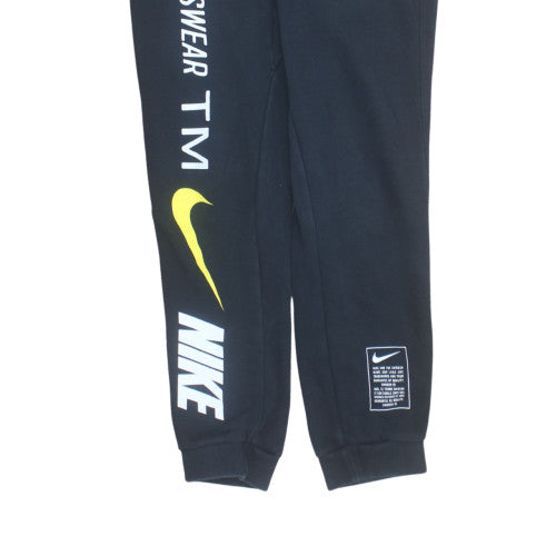 Nike Men's Black Jogger Sweatpants S Regular Fit Fleece Logo