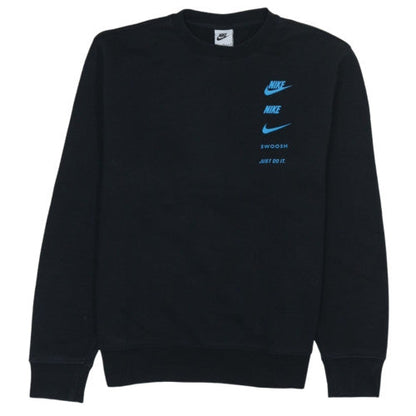 Nike Men's Black Graphic Logo Crew Neck Sweatshirt Size M