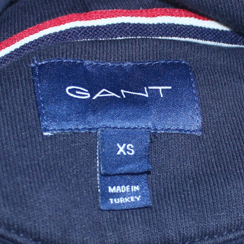 GANT Womens Navy Blue XS Cotton Blend Pullover Hoodie Sweatshirt
