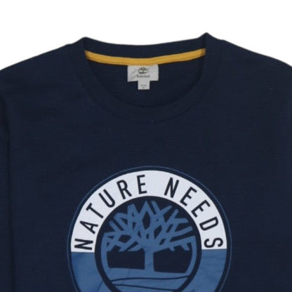 Timberland Boys Navy Blue Crew Neck Graphic Print Sweatshirt 16/17 Years M