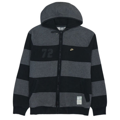Nike Mens Grey Striped Full Zip Hoodie Size L Sportswear