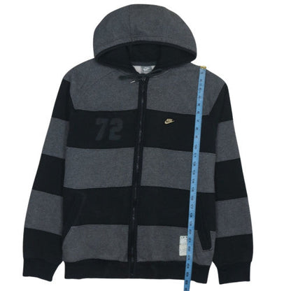 Nike Mens Grey Striped Full Zip Hoodie Size L Sportswear
