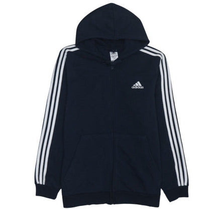 Adidas Mens Navy Blue Full Zip Hoodie XL - Classic Hooded Sweatshirt