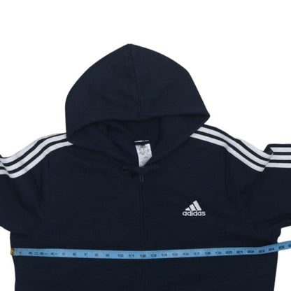 Adidas Mens Navy Blue Full Zip Hoodie XL - Classic Hooded Sweatshirt