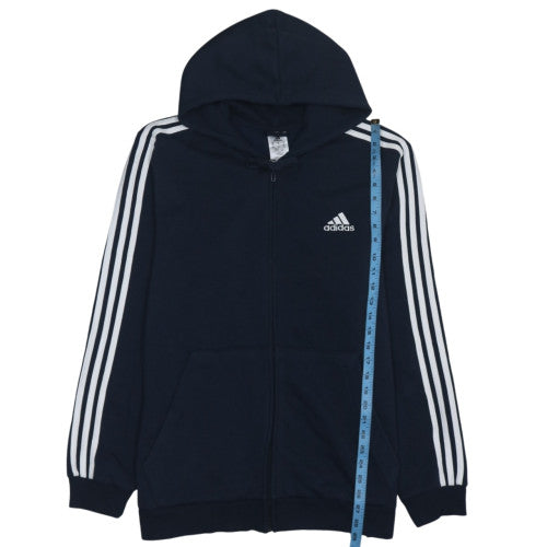 Adidas Mens Navy Blue Full Zip Hoodie XL - Classic Hooded Sweatshirt