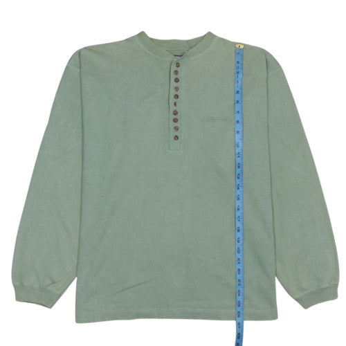 Levi's Men's Green Henley Sweatshirt Size L Vintage Cotton