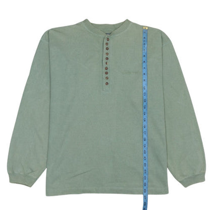 Levi's Men's Green Henley Sweatshirt Size L Vintage Cotton