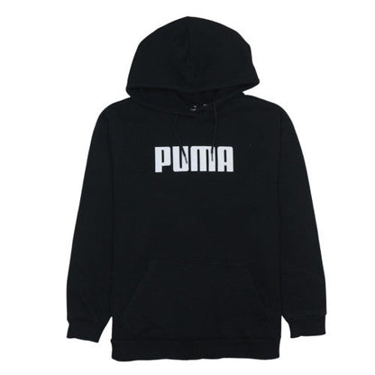 Puma Men’s Black Pullover Hoodie Medium Logo Fleece Sweatshirt