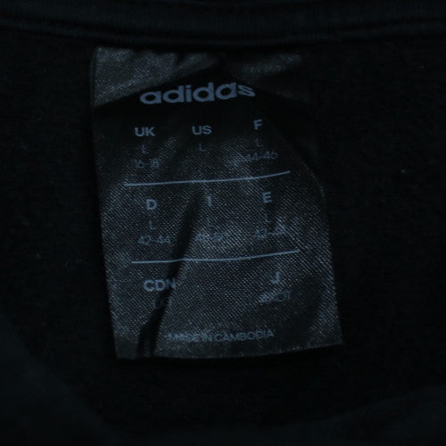 Adidas Women Black Pullover Hoodie Size L Hooded Sweatshirt