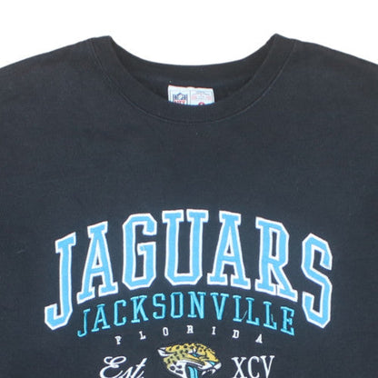 NFL Authentic Mens Black Small Jaguars Crew Neck Sweatshirt