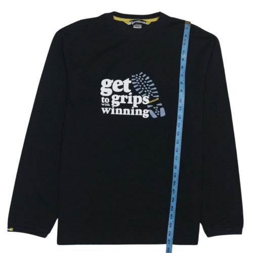 Reebok Men's Black Graphic Print Long Sleeve Pullover Sweatshirt Size L