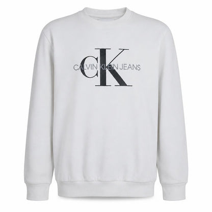 Calvin Klein Jeans Men's White Logo Pullover Sweatshirt M
