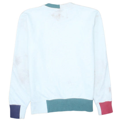 Champion Women's White Colourblock Crew Neck Sweatshirt Small