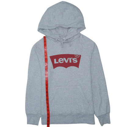 Levi's Mens Grey Pullover Hoodie XS Logo Fleece Sweatshirt