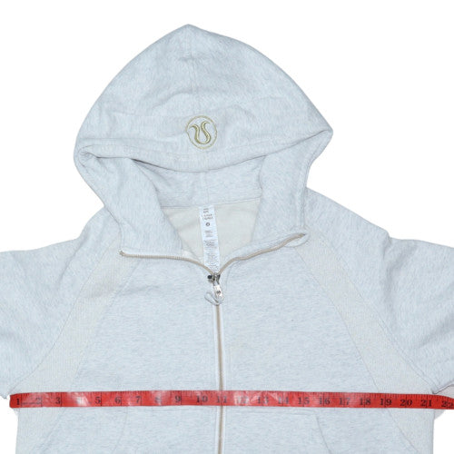 Lululemon Women's Grey Full Zip Hoodie Size 12 Cotton Blend
