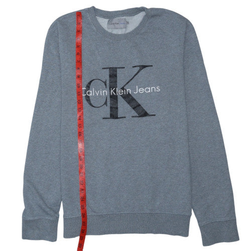 Calvin Klein Jeans Men's Grey 2XL Logo Crew Neck Sweatshirt
