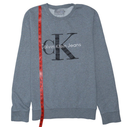 Calvin Klein Jeans Men's Grey 2XL Logo Crew Neck Sweatshirt