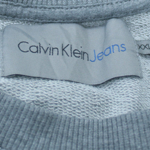 Calvin Klein Jeans Men's Grey 2XL Logo Crew Neck Sweatshirt