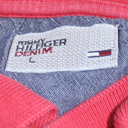 Tommy Hilfiger Men's Red Long Sleeve Layered Effect Polo Shirt Size L