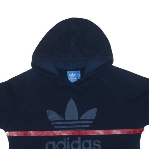 Adidas Men's Blue Pullover Hoodie Large Fleece Graphic Logo Sweatshirt