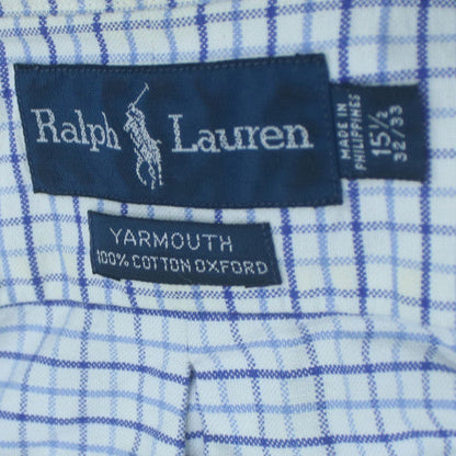 Ralph Lauren Men’s Blue Check Cotton Yarmouth Button-Down Shirt 15.5