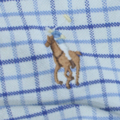 Ralph Lauren Men’s Blue Check Cotton Yarmouth Button-Down Shirt 15.5