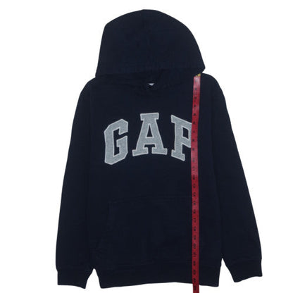 GAP Womens Navy Blue Pullover Hoodie M Cotton Blend Logo Casual
