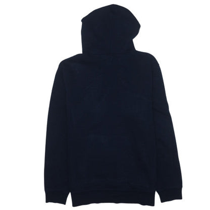GAP Womens Navy Blue Pullover Hoodie M Cotton Blend Logo Casual