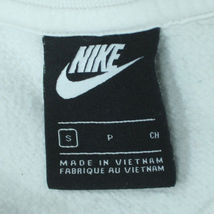 Nike Men's White Small Crew Neck Pullover Fleece Sweatshirt