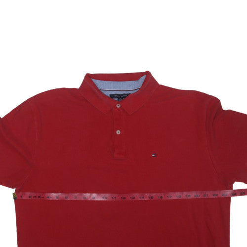 Tommy Hilfiger Men's Red Classic Fit Cotton Polo Shirt XL
