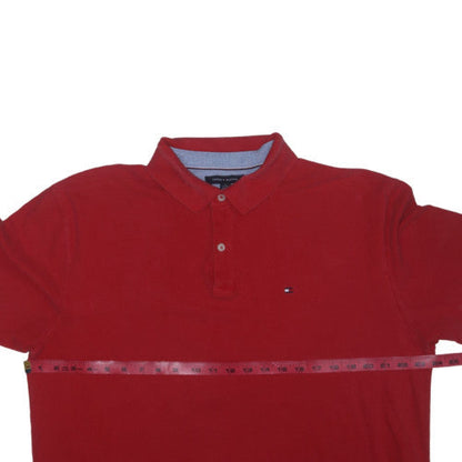 Tommy Hilfiger Men's Red Classic Fit Cotton Polo Shirt XL