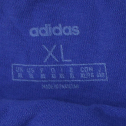 Adidas Men's Blue XL Crew Neck Cotton Graphic T-Shirt