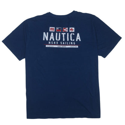 Nautica Men's Navy Blue XXL Crew Neck Nautical Graphic Cotton T-Shirt