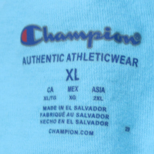 Champion Men's Blue XL Short Sleeve Crew Neck Graphic T-Shirt
