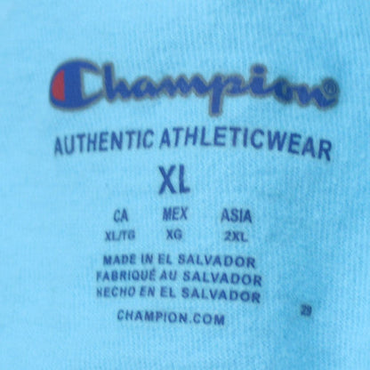 Champion Men's Blue XL Short Sleeve Crew Neck Graphic T-Shirt