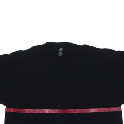 Adidas Men Black XL Cotton Crew Neck Short Sleeve T-Shirt