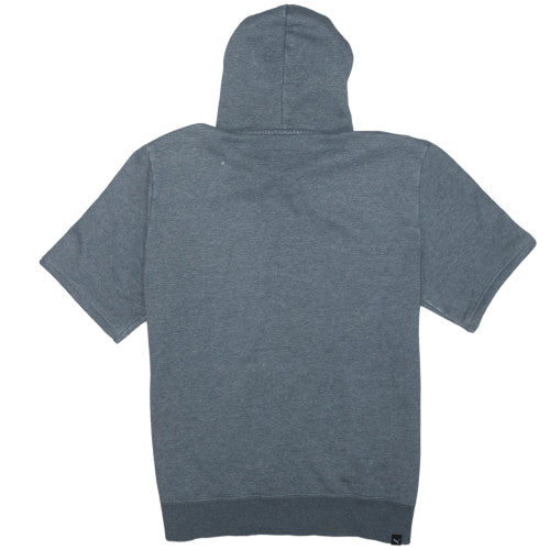 Puma Men's Grey Short Sleeve Pullover Hoodie Size L