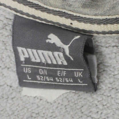 Puma Men's Grey Short Sleeve Pullover Hoodie Size L