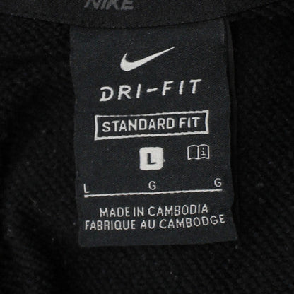 Nike Men's Black Pullover Hoodie L Logo Dri-Fit Sweatshirt