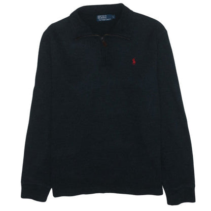 Ralph Lauren Men's Black Cotton 1/4 Zip Jumper L