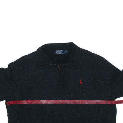 Ralph Lauren Men's Black Cotton 1/4 Zip Jumper L