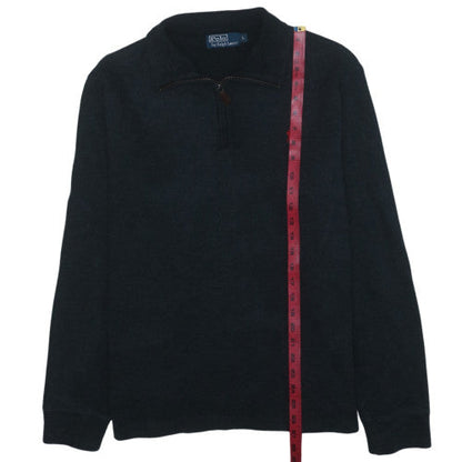 Ralph Lauren Men's Black Cotton 1/4 Zip Jumper L