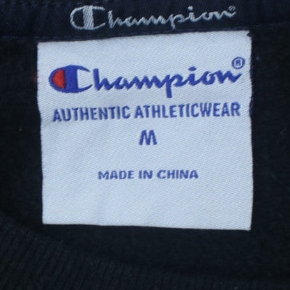 Champion Men's Black Pullover Sweatshirt M Crew Neck Logo Fleece