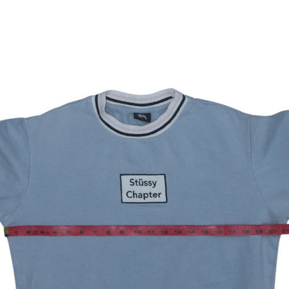 Stussy Women Blue Crew Neck Pullover Sweatshirt Size 8