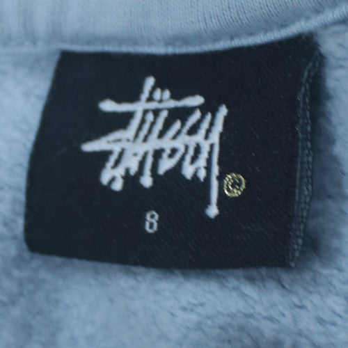 Stussy Women Blue Crew Neck Pullover Sweatshirt Size 8