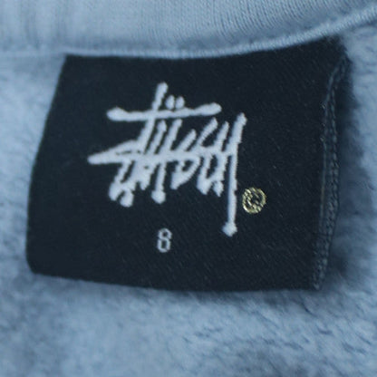 Stussy Women Blue Crew Neck Pullover Sweatshirt Size 8