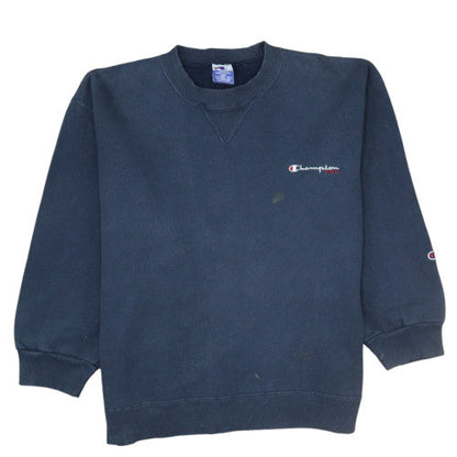 Champion Mens Blue Embroidered Pullover Sweatshirt Size L
