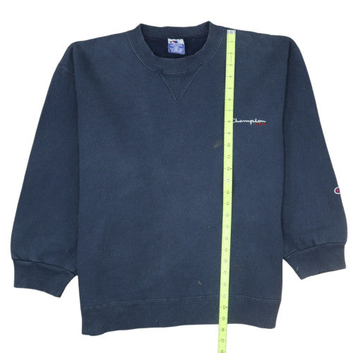 Champion Mens Blue Embroidered Pullover Sweatshirt Size L