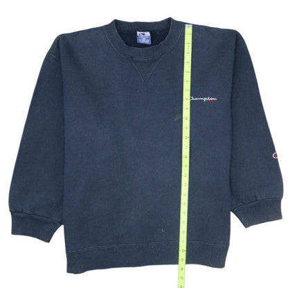 Champion Mens Blue Embroidered Pullover Sweatshirt Size L